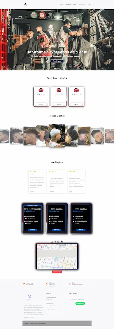 Barbearia — landing com agenda e automação