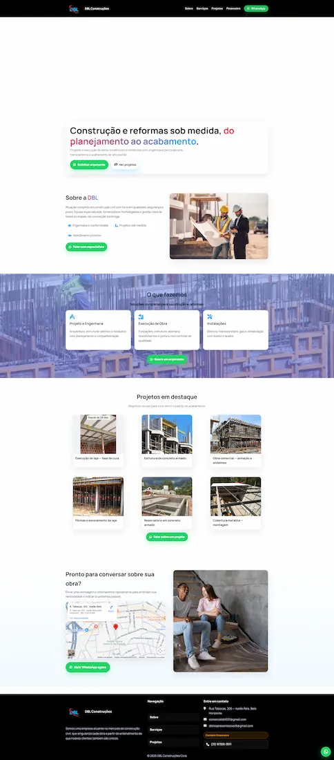DBL Construções — landing page